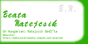 beata matejcsik business card